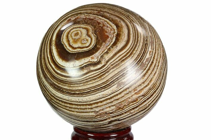 Polished, Banded Aragonite Sphere - Morocco #105617